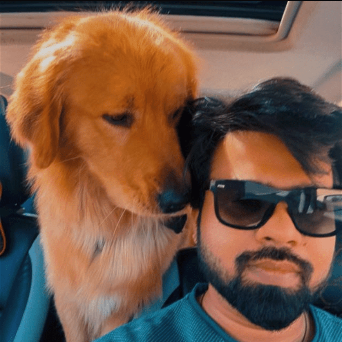 Devendra Singh with Goldy, his golden retriever